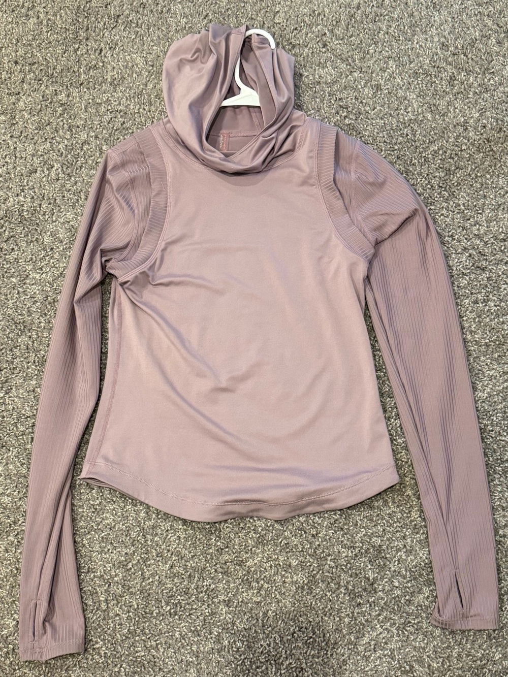 FP Movement by Free People Mauve Long-Sleeve Hooded Active Top